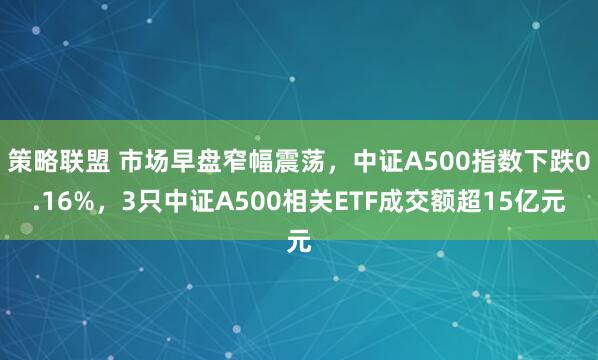 策略联盟 市场早盘窄幅震荡，中证A500指数下跌0.16%，3只中证A500相关ETF成交额超15亿元